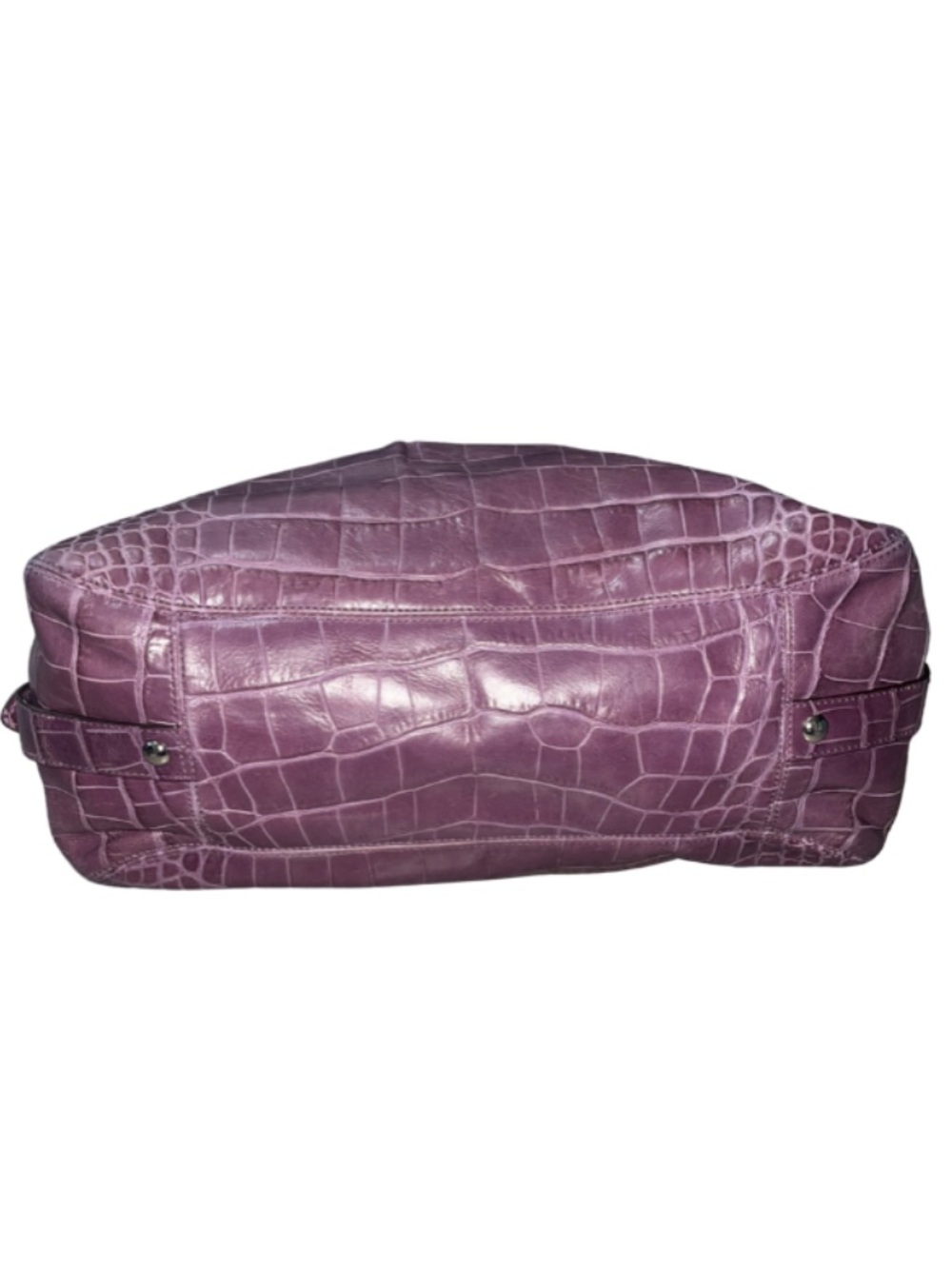COACH Madison Maggie Exotic
Croc Embossed Leather Shoulder Bag Purple - Picture 2 of 14
